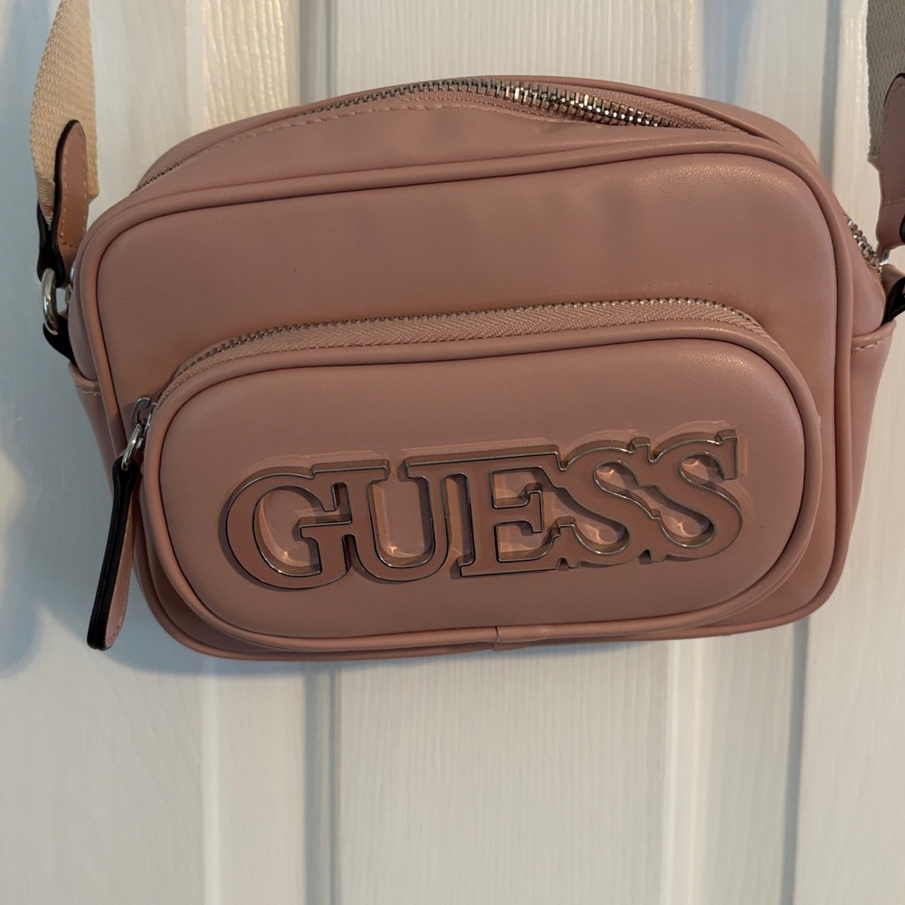 Guess Light Dusty Pink Logo Crossbody Bag